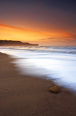 A midsummer evening on the beach at Sandsend, North Yorkshire Coast, Yorkshire, England, United Kingdom, Europe