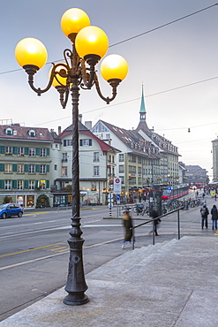 Shops on Kornhausplatz, Bern, Jungfrau region, Bernese Oberland, Swiss Alps, Switzerland, Europe