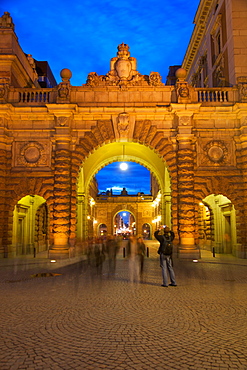 Riksdagshuset at night, Stockholm, Sweden, Scandinavia, Europe