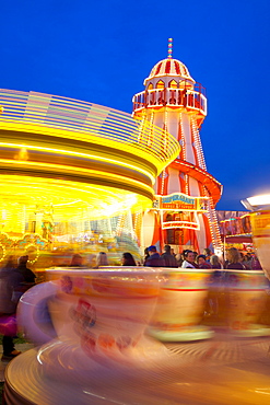 Helter Skelter, Goose Fair, Nottingham, Nottinghamshire, England, United Kingdom, Europe