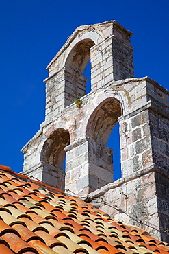 Church bell tower, Old Town, Budva, Montenegro, Europe