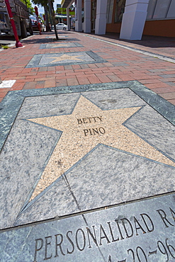 Walk of Fame stars on 8th Street in Little Havana, Miami, Florida, United States of America, North America