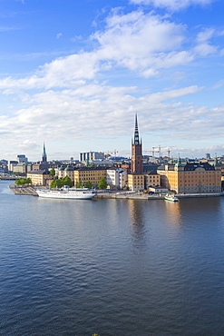 Riddarholmen Church and city skyline from Sodermalm, Stockholm, Sweden, Scandinavia, Europe