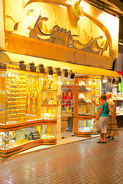 Gold shop in the Gold Souk, Dubai, United Arab Emirates, Middle East