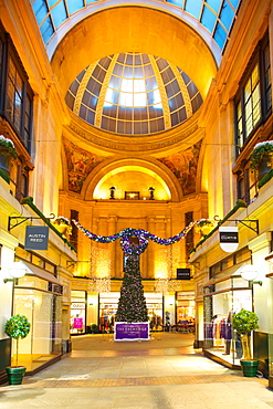 The Exchange interior at Christmas, Nottingham, Nottinghamshire, England, United Kingdom, Europe