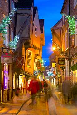 The Shambles at Christmas, York, Yorkshire, England, United Kingdom, Europe