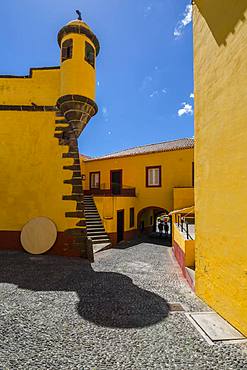 View of Fortress courtyard, Funchal, Madeira, Portugal, Atlantic, Europe