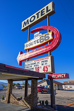 View of motel on Historic Route 66 in Kingman, Arizona, United States of America, North America