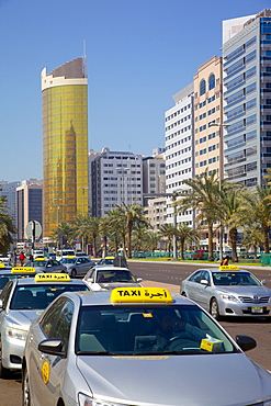 Madinat Zayed Shopping and Gold Centre and taxi, Abu Dhabi, United Arab Emirates, Middle East