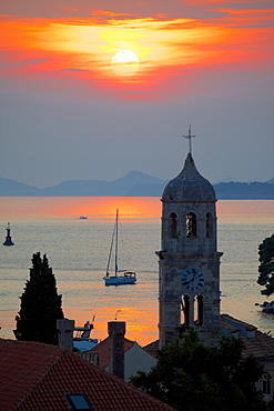 Adriatic sunset, Cavtat, Dubrovnik Riviera, Dalmatian Coast, Dalmatia, Croatia, Europe 