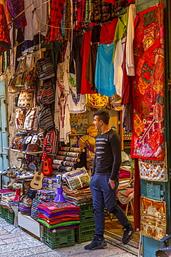 View of colourful shop in Old City, Old City, UNESCO World Heritage Site, Jerusalem, Israel, Middle East