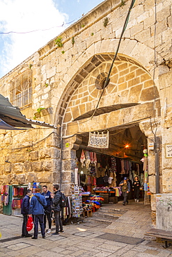 Entrance to Souk Khan al-Zeit Street in Old City, Old City, UNESCO World Heritage Site, Jerusalem, Israel, Middle East