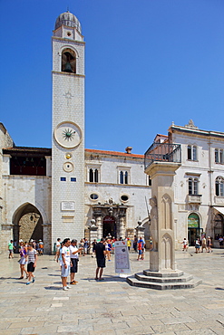 Clocktower, Dubrovnik, Dalmatia, Croatia, Europe