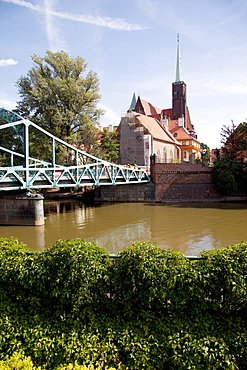 Church of the Holy Cross from Piasek Island, Old Town, Wroclaw, Silesia, Poland, Europe