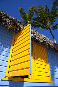 Colourful hut, Bavaro Beach, Punta Cana, Dominican Republic, West Indies, Caribbean, Central America