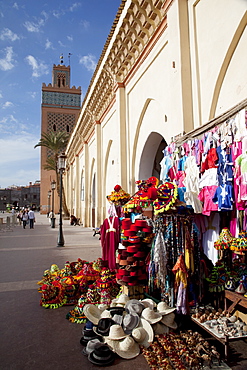 D'El Mansour Mosque souvenir shops, Marrakesh, Morocco, North Africa, Africa