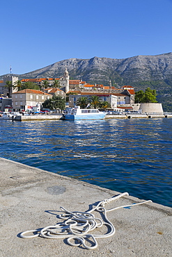 The Harbour and Korcula Town, Korcula, Dalmatia, Croatia, Europe