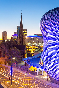 Bullring and Selfridges at dusk, Birmingham, West Midlands, England, United Kingdom, Europe