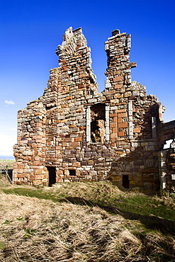 The Ruin of Newark Castle on the Fife Coast Path near St. Monans, Fife, Scotland, United Kingdom, Europe