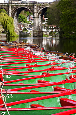 Rowing Boats on the River Nidd,  Knaresborough, North Yorkshire, England