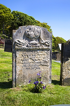 Anne Bronte's grave, Scarborough, North Yorkshire, Yorkshire, England, United Kingdom, Europe