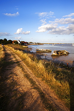 Track by the River at Orford Quay, Orford, Suffolk, England, United Kingdom, Europe 