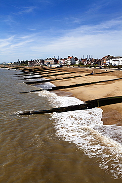 Felixstowe Beach from the pier, Felixstowe, Suffolk, England, United Kingdom, Europe 