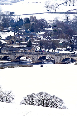 Burnsall in winter, Wharfedale, Yorkshire, England, United Kingdom, Europe 