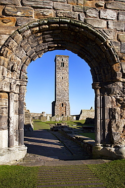 St. Rules Tower at St. Andrews Cathedral, Fife, Scotland, United Kingdom, Europe 