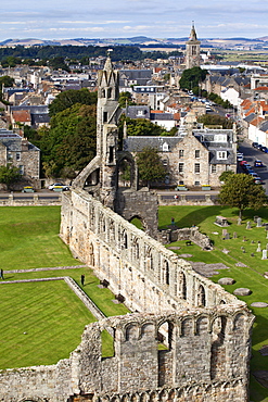 St. Andrews Cathedral from St. Rules Tower, St. Andrews, Fife, Scotland, United Kingdom, Europe 