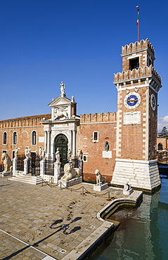 The grand entrance to the Arsenal in Venice, UNESCO World Heritage Site, Veneto, Italy, Europe