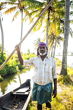 Portrait of Anthony, Backwaters near North Paravoor, Kerala, India, South Asia