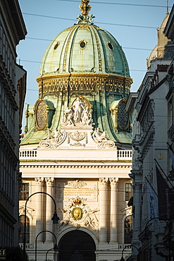 Dome of The Hofburg Palace at dawn, UNESCO World Heritage Site, Michaelerplatz, Vienna, Austria, Europe