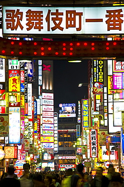 Neon signs, Kabukicho, Shinjuku, Tokyo, Japan, Asia