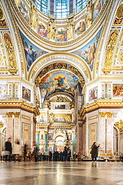 Interior of St. Isaac's Cathedral, UNESCO World Heritage Site, St. Petersburg, Leningrad Oblast, Russia, Europe