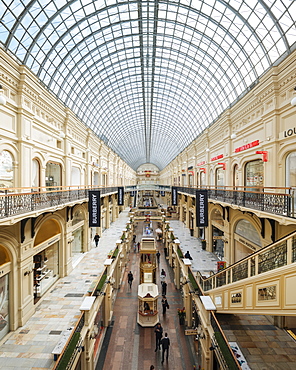 Interior of GUM Shopping Center, Moscow, Moscow Oblast, Russia, Europe