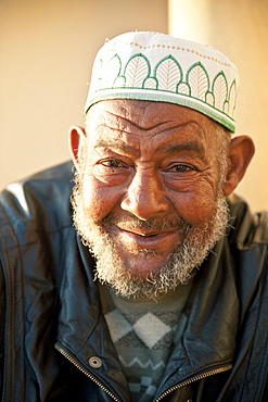 Portraits of men outside Hassan II Mosque, Casablanca, Morocco, North Africa, Africa