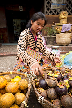 Groceries at Morning Market, Luang Prabang, Laos, Indochina, Southeast Asia, Asia