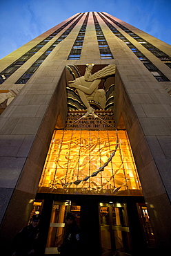 Exterior of Rockefeller Centre, Manhattan, New York City, United States of America, North America