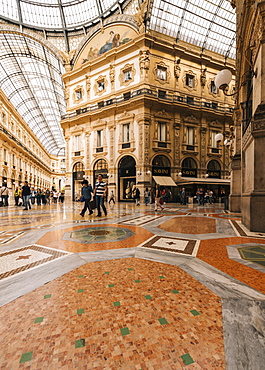 Interior of Galleria Vittorio Emanuele Shopping Mall, Milan, Lombardy, Italy, Europe