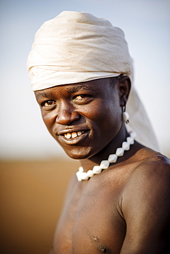 Portrait of Nakabel, Dassanech Tribe, Salany Village, Omorate, Omo Valley, Ethiopia, Africa