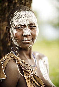 Portrait of Ngabiyo, Mursi Tribe, Minisha Village, Omo Valley, Ethiopia, Africa