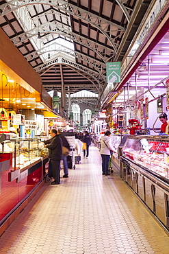 The covered Mercado Central (Central Market) in Valencia, Spain, Europe