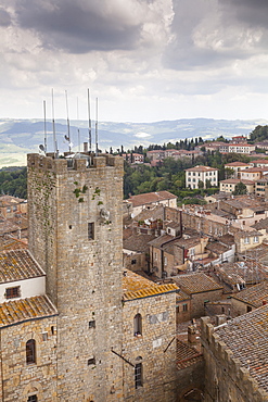 Looking over the town of Volterra, Tuscany, Italy, Europe