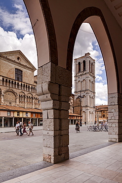 The exterior of Basilica Cattedrale di San Giorgio (Duomo di Ferrara) in the city of Ferrara, UNESCO World Heritage Site, Emilia-Romagna, Italy, Europe