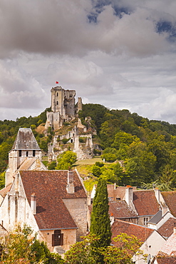 The castle and village of Lavardin in the Loire Valley, France, Europe