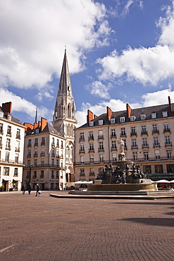 The fountain in Place Royale in the centre of Nantes, Loire-Atlantique, France, Europe