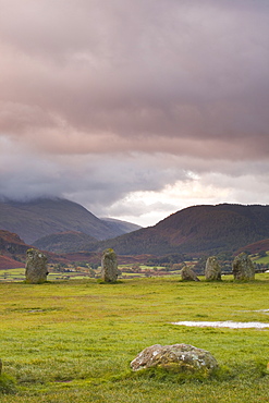 Castlerigg stone circle in the Lake District National Park, Cumbria, England, United Kingdom, Europe