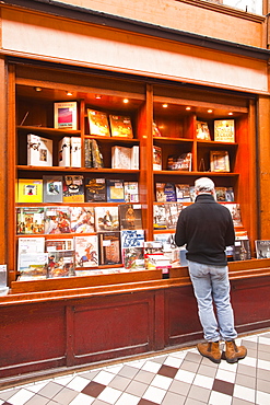 A book shop in Passage Jouffroy, central Paris, France, Europe