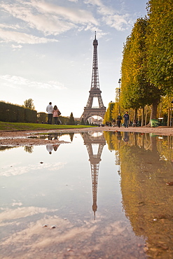 The Eiffel Tower from Champ de Mars, Paris, France, Europe